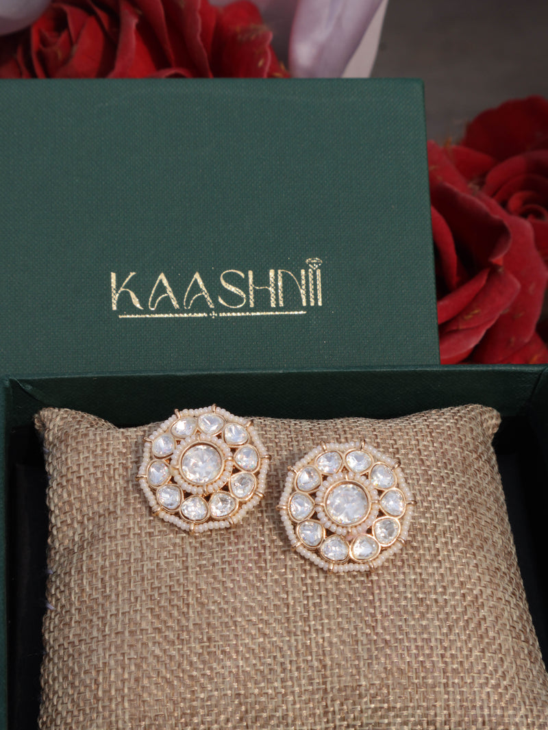 Celeste Floral Polki  Stud Earrings