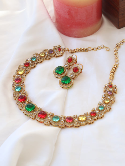 Nova Multicolored Choker Necklace Set