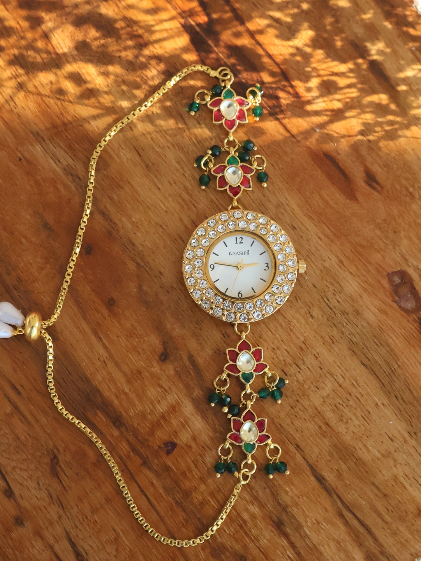 Lotus Kundan Wrist Watch
