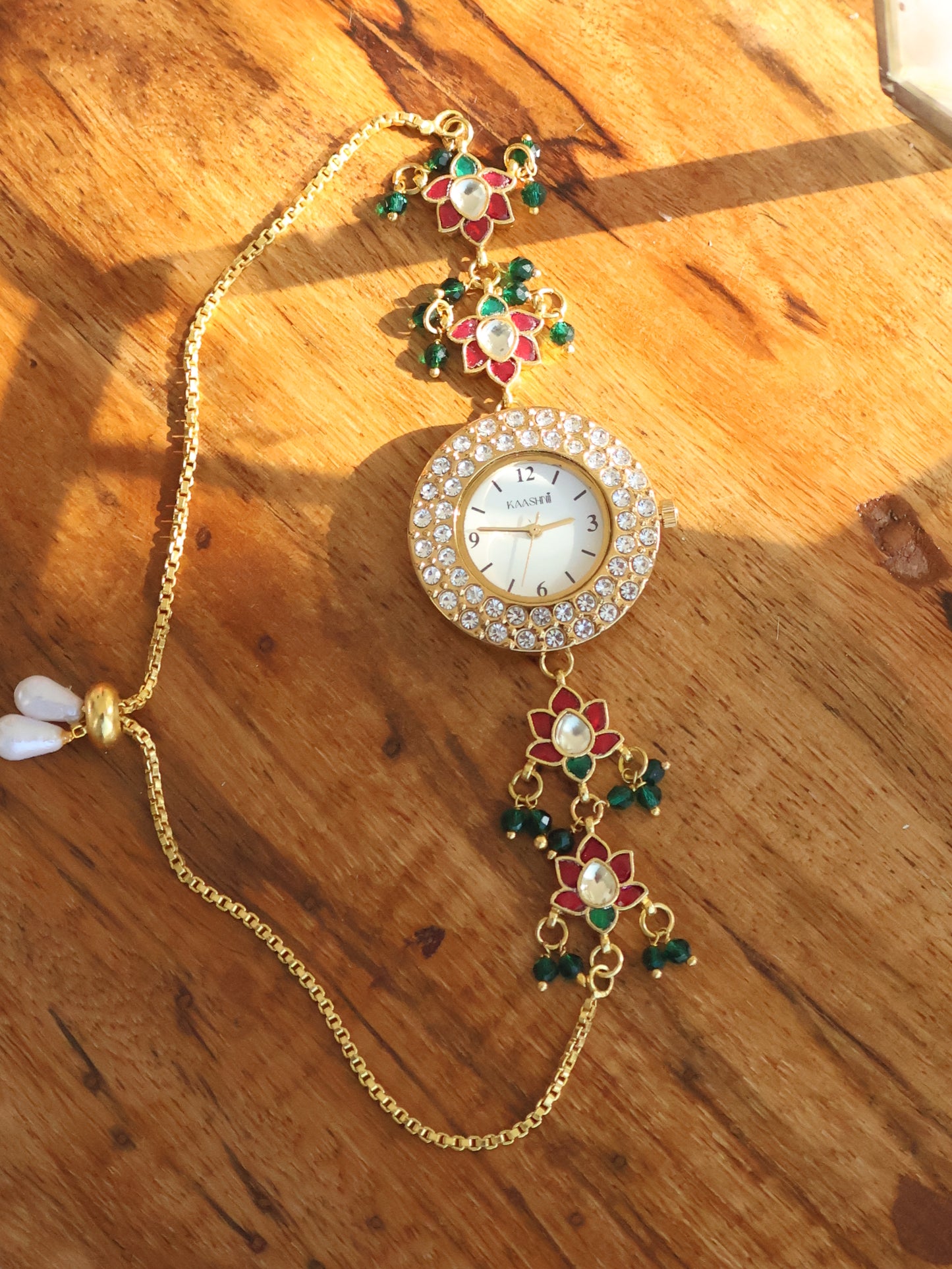 Lotus Kundan Wrist Watch