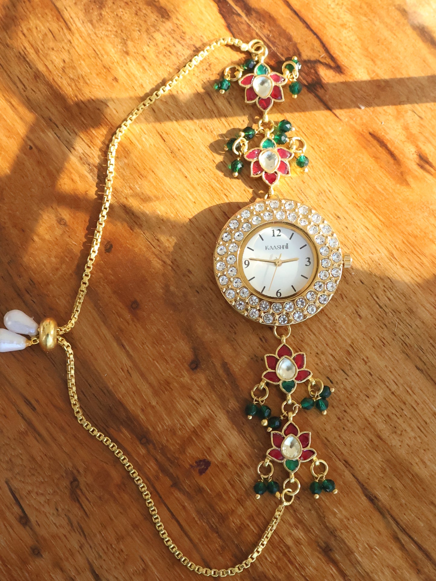 Lotus Kundan Wrist Watch