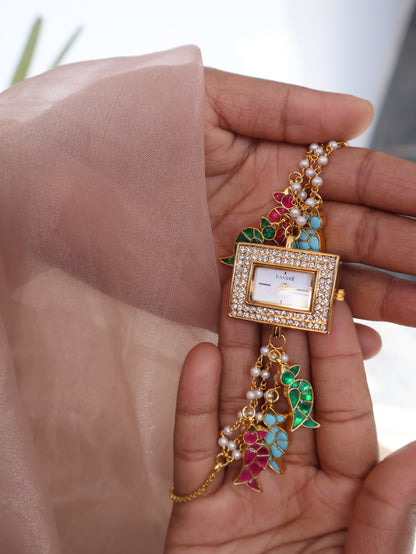 Birdy Charm Kundan Wrist Watch