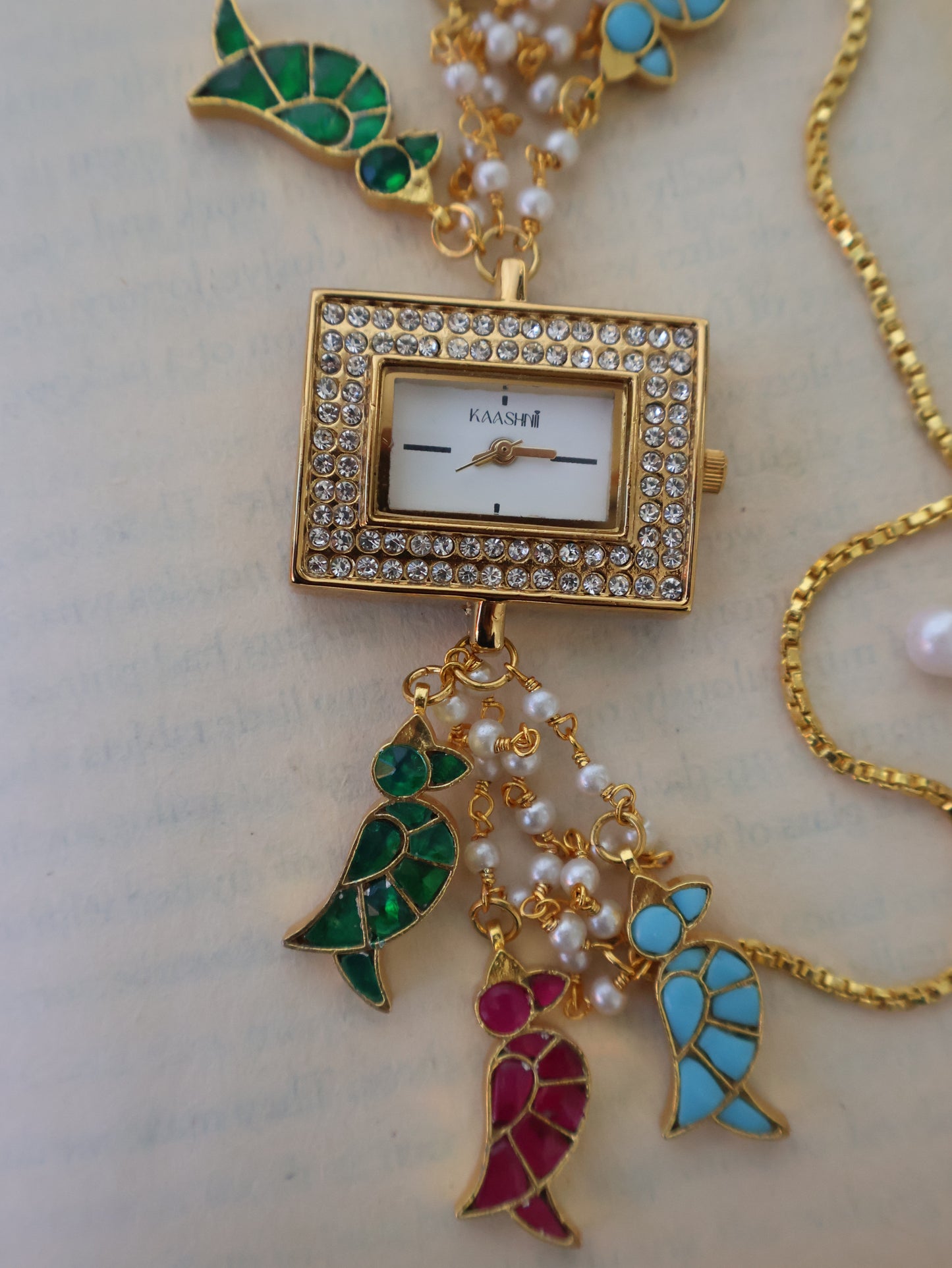 Birdy Charm Kundan Wrist Watch