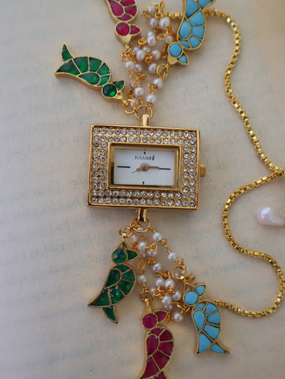 Birdy Charm Kundan Wrist Watch