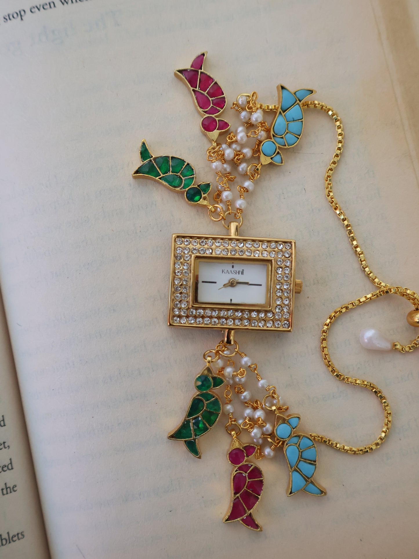 Birdy Charm Kundan Wrist Watch