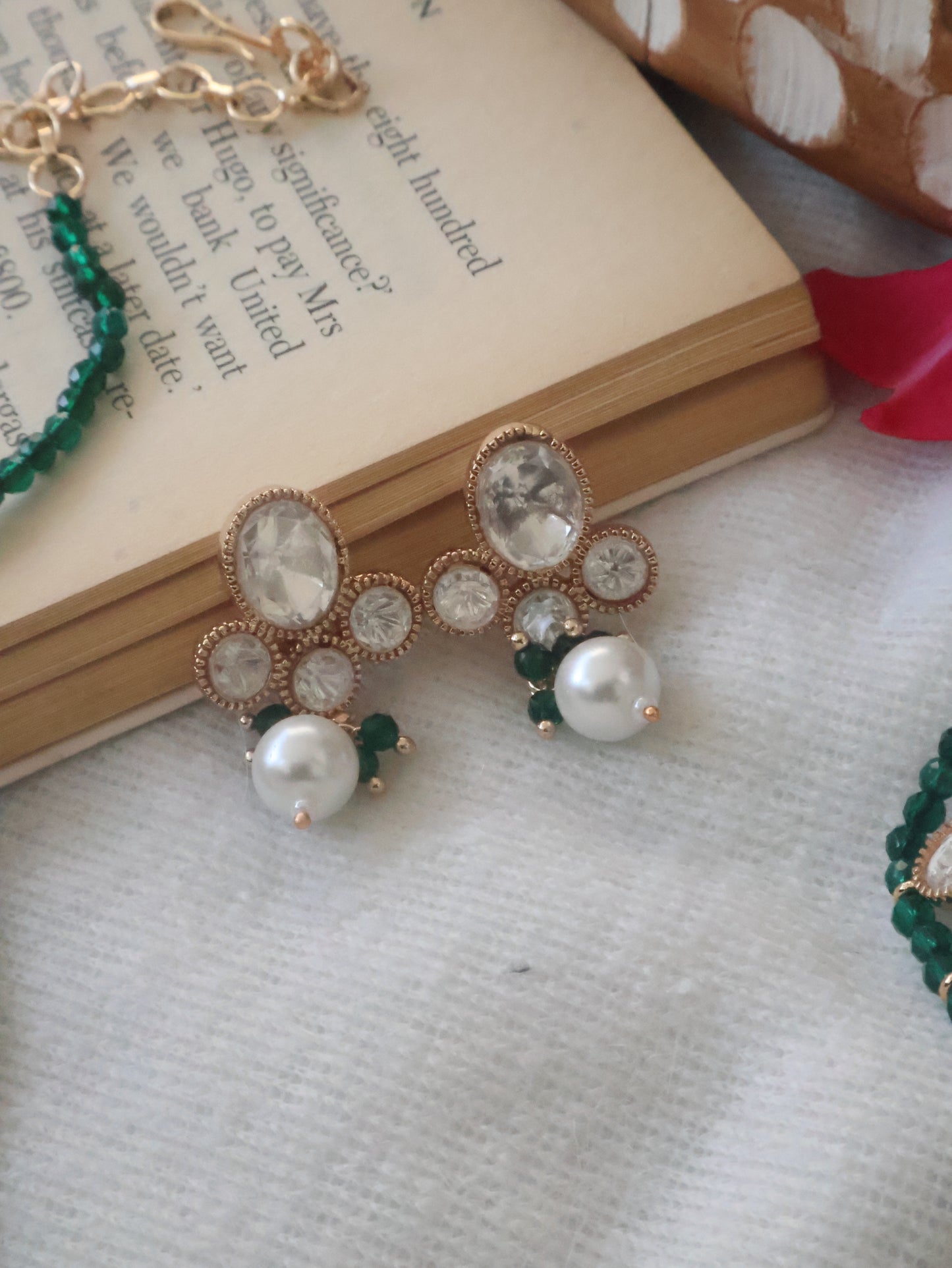 Heer Polki Green Necklace Set
