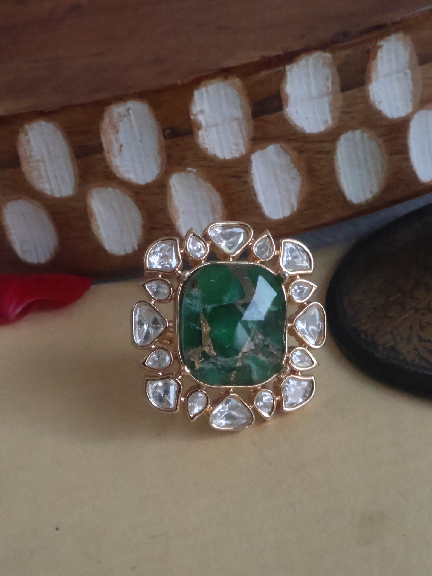 Nia Green Kundan Ring