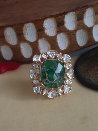 Nia Green Kundan Ring