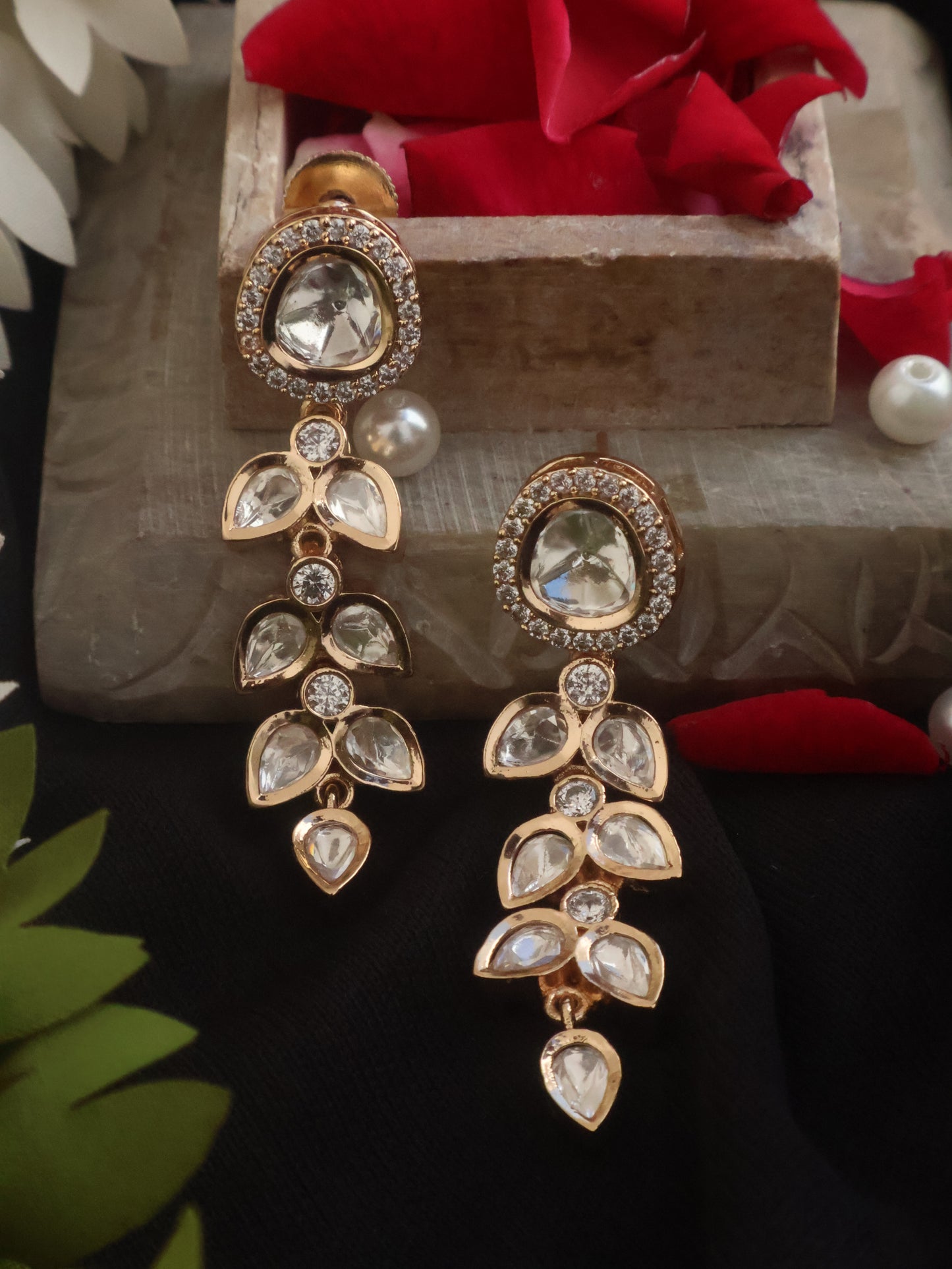 Golden Glow Polki Earrings