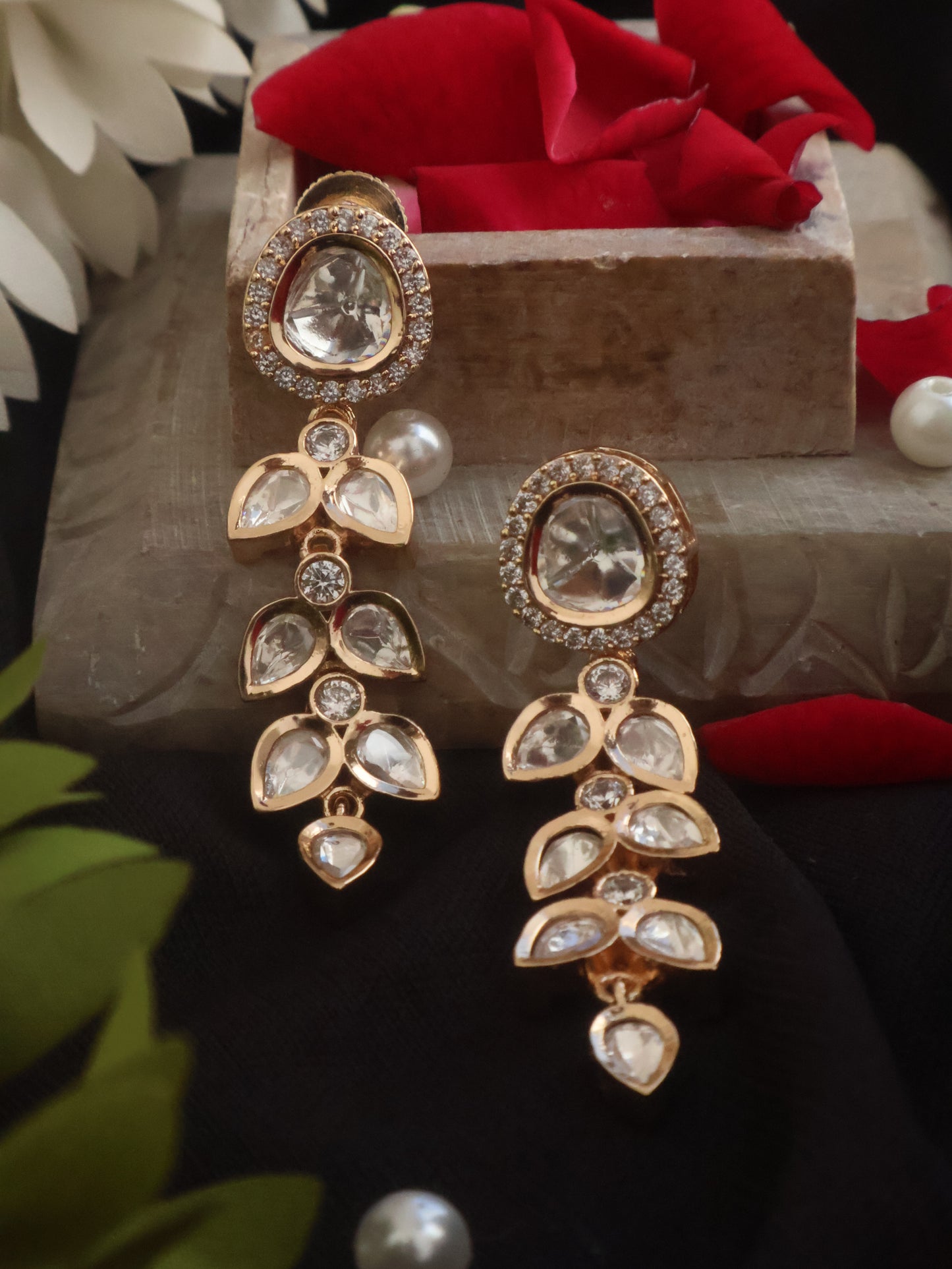 Golden Glow Polki Earrings