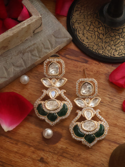 Ginni Green Polki Earrings