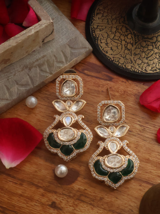 Ginni Green Polki Earrings