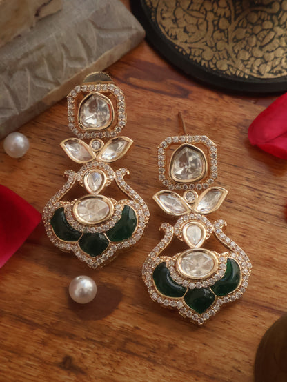 Ginni Green Polki Earrings