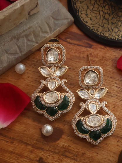 Ginni Green Polki Earrings