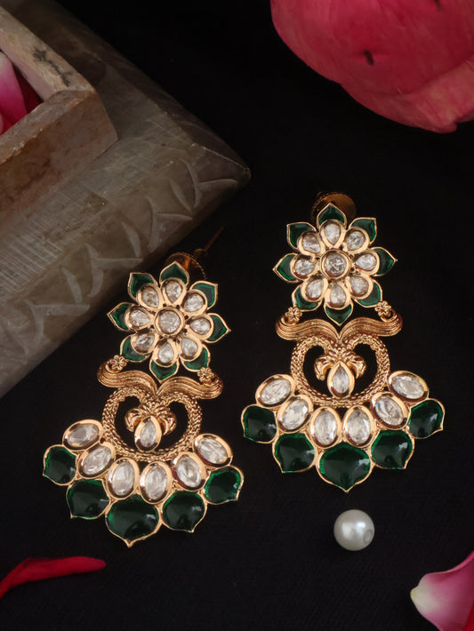 Mehreen Green Polki Earrings
