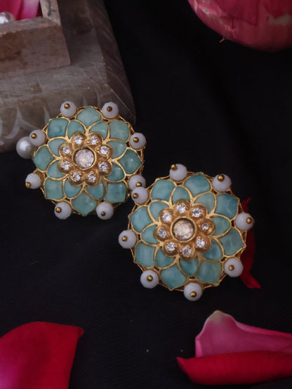 Lupa Turquoise Kundan Studs
