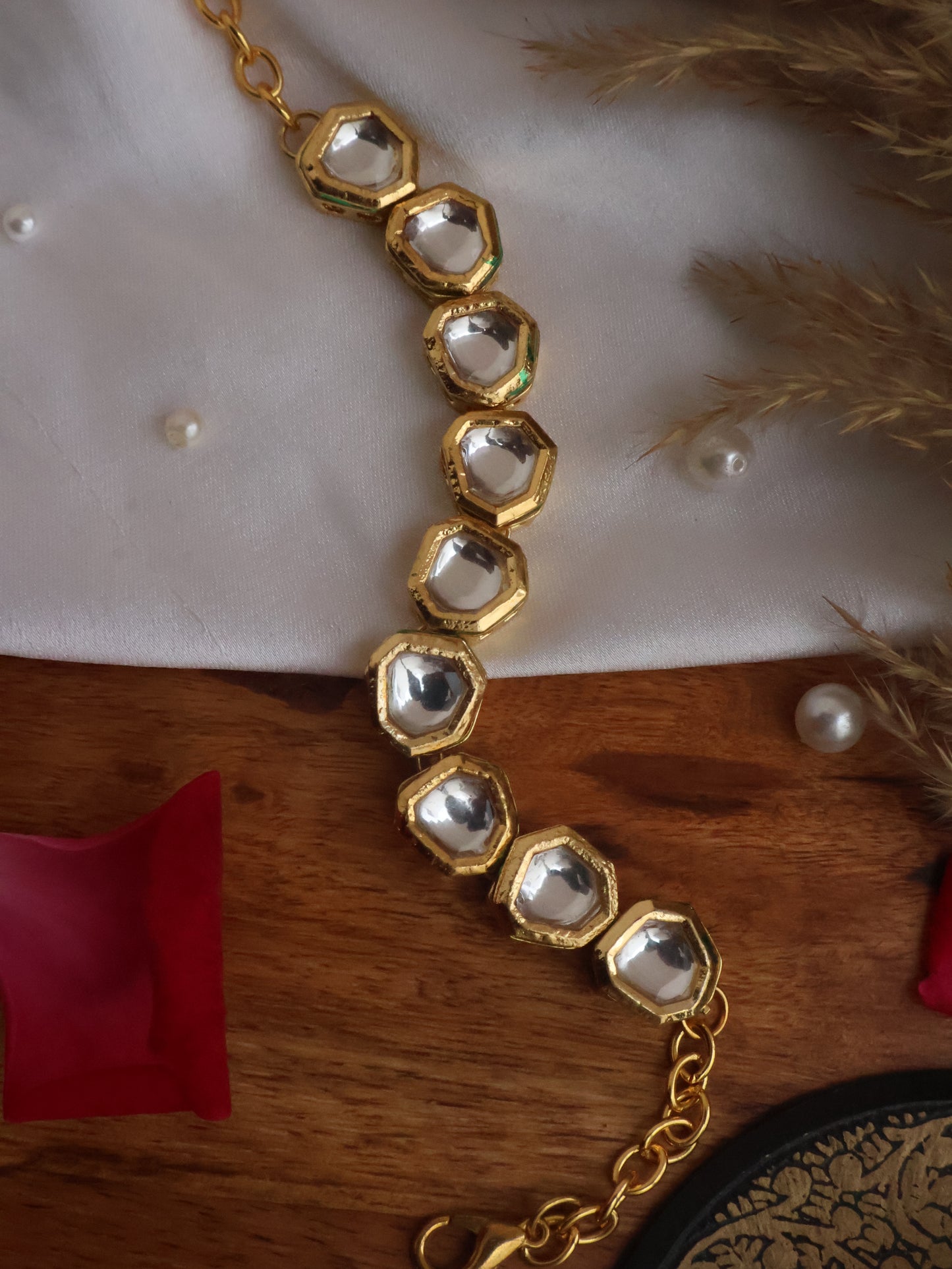Leher Kundan Bracelet