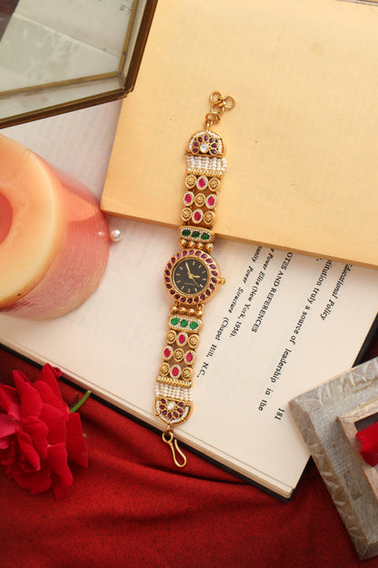 Ratnara Kundan Wrist Watch