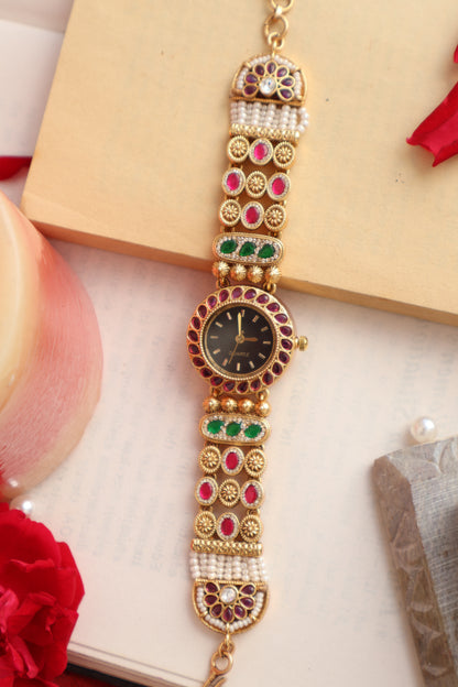 Ratnara Kundan Wrist Watch