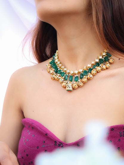 Irva Green Kundan Necklace