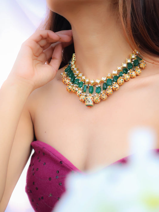 Irva Green Kundan Necklace