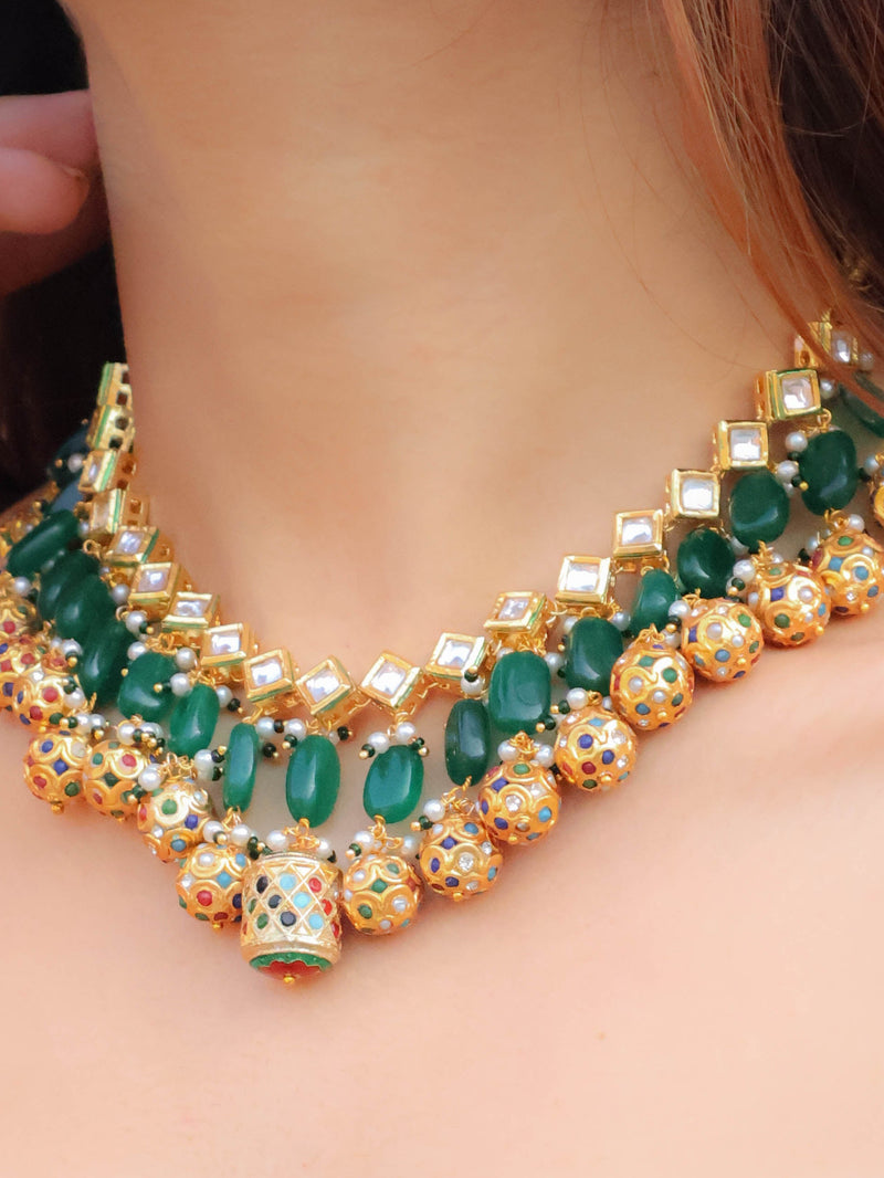 Irva Green Kundan Necklace