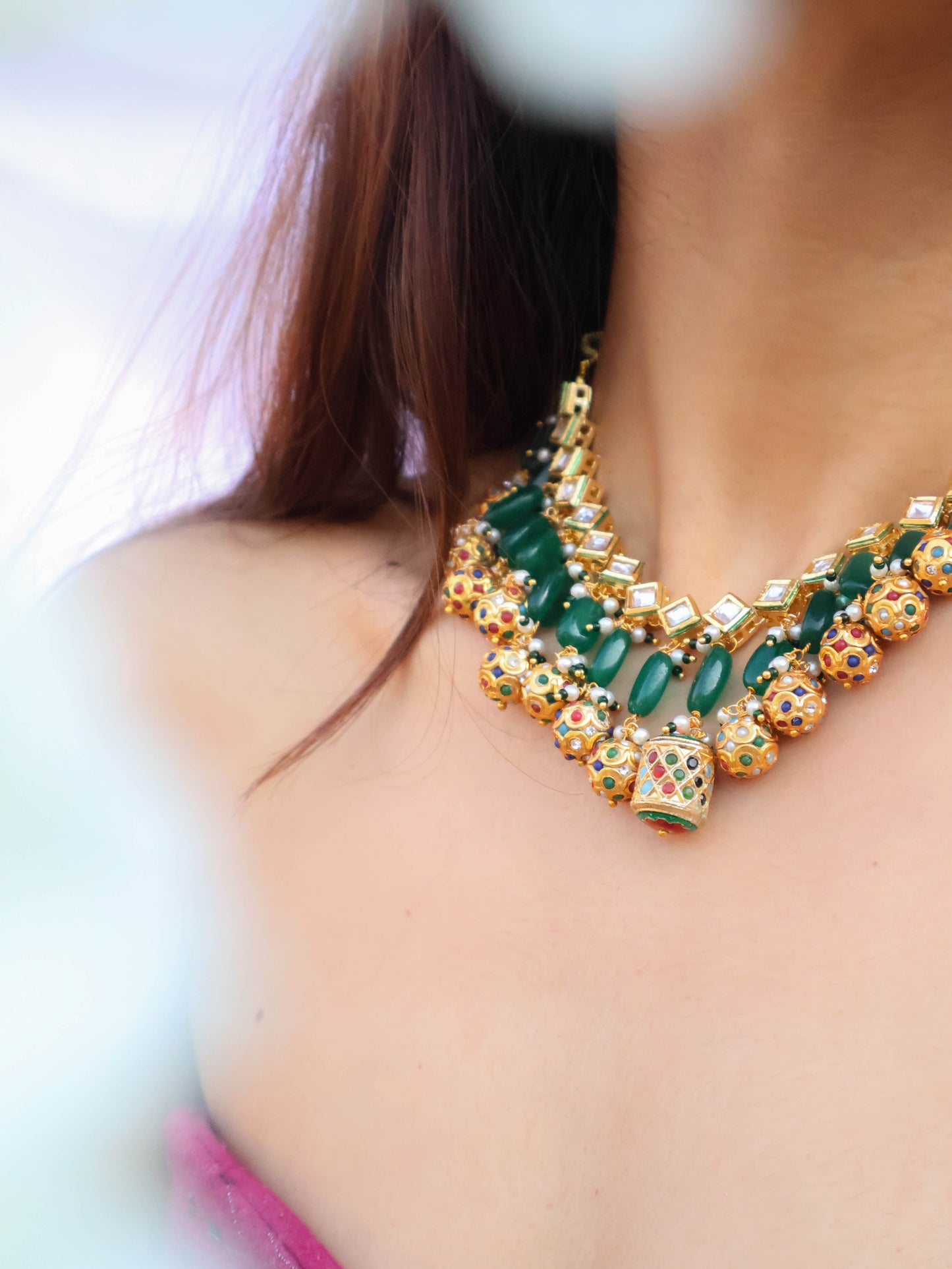 Irva Green Kundan Necklace