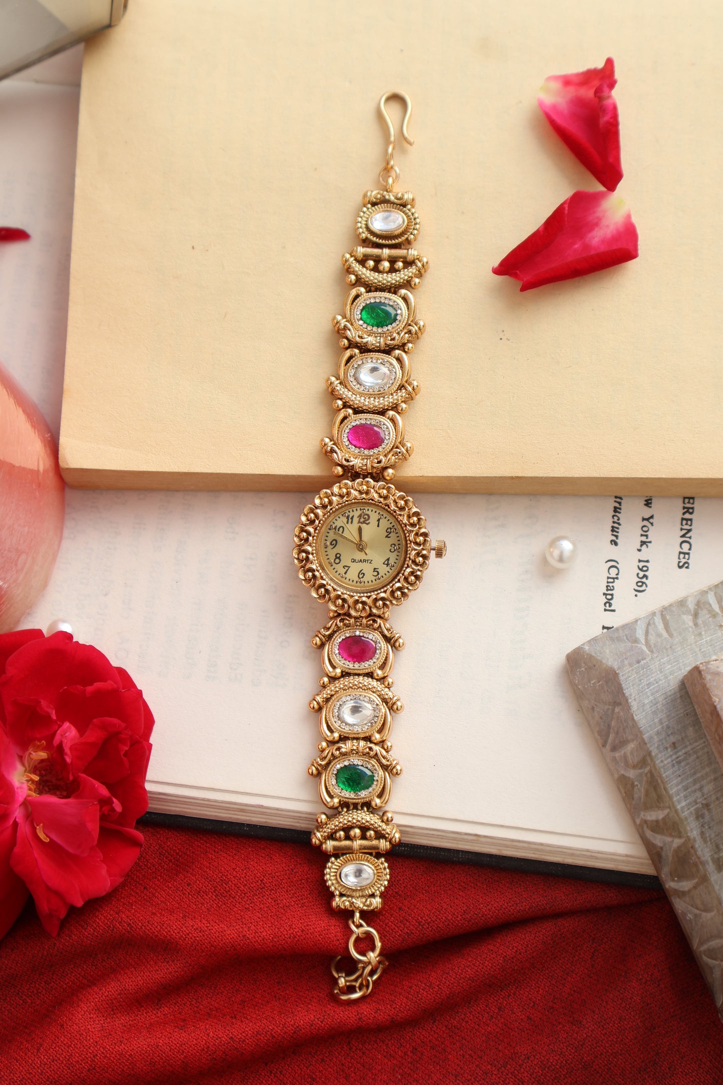 Amayra Multicolored Kundan Wrist Watch