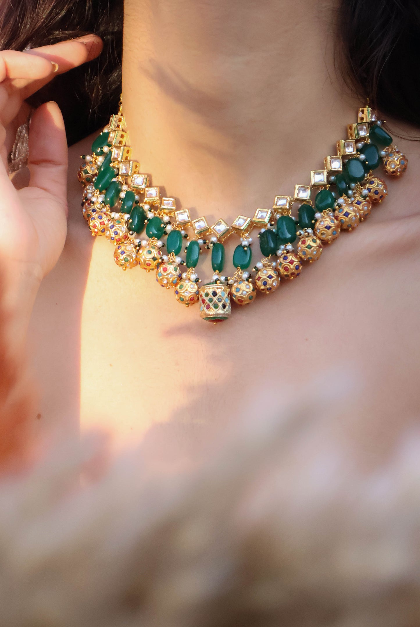 Irva Green Kundan Necklace