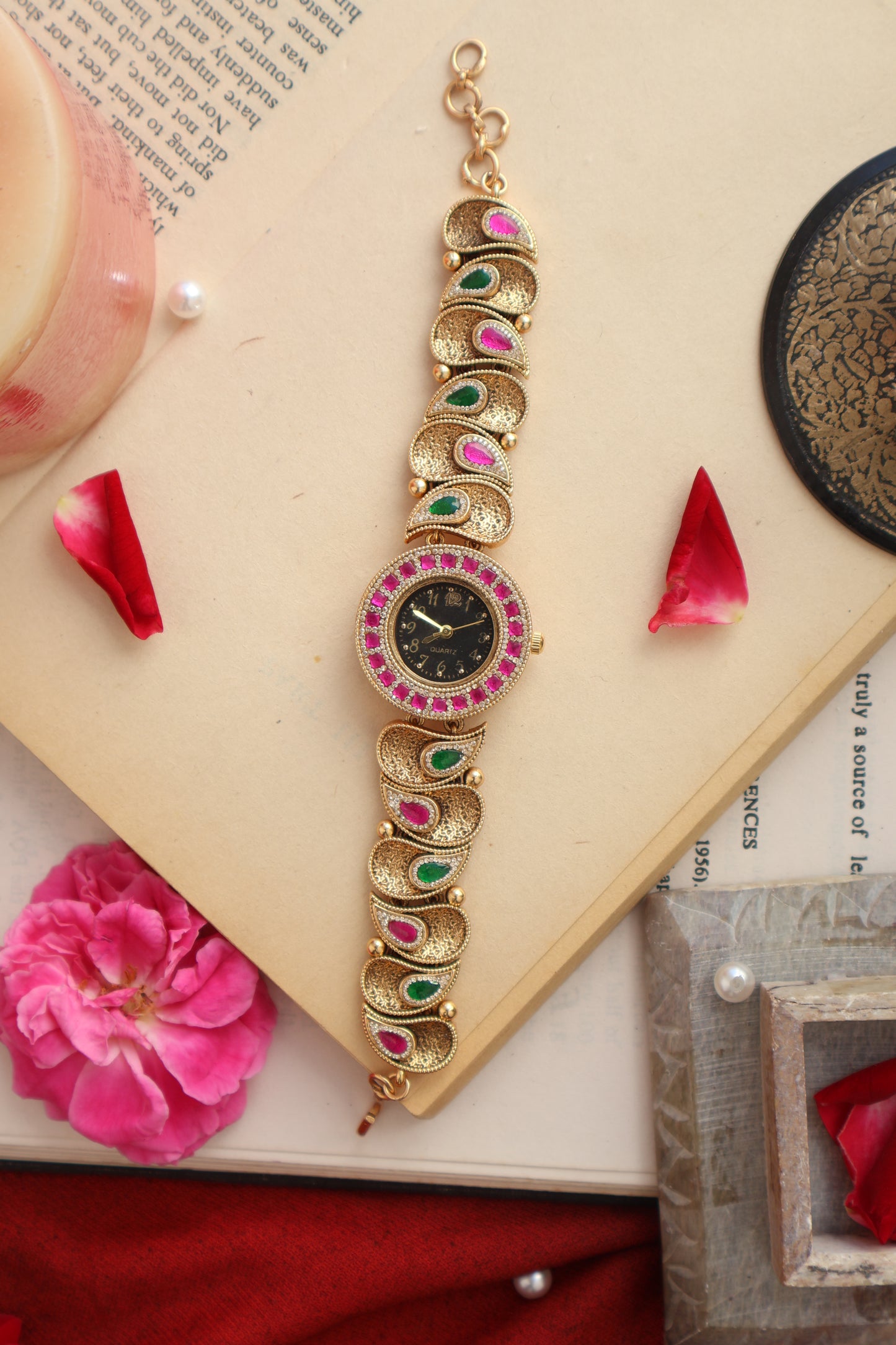 Seher Kundan Wrist Watch