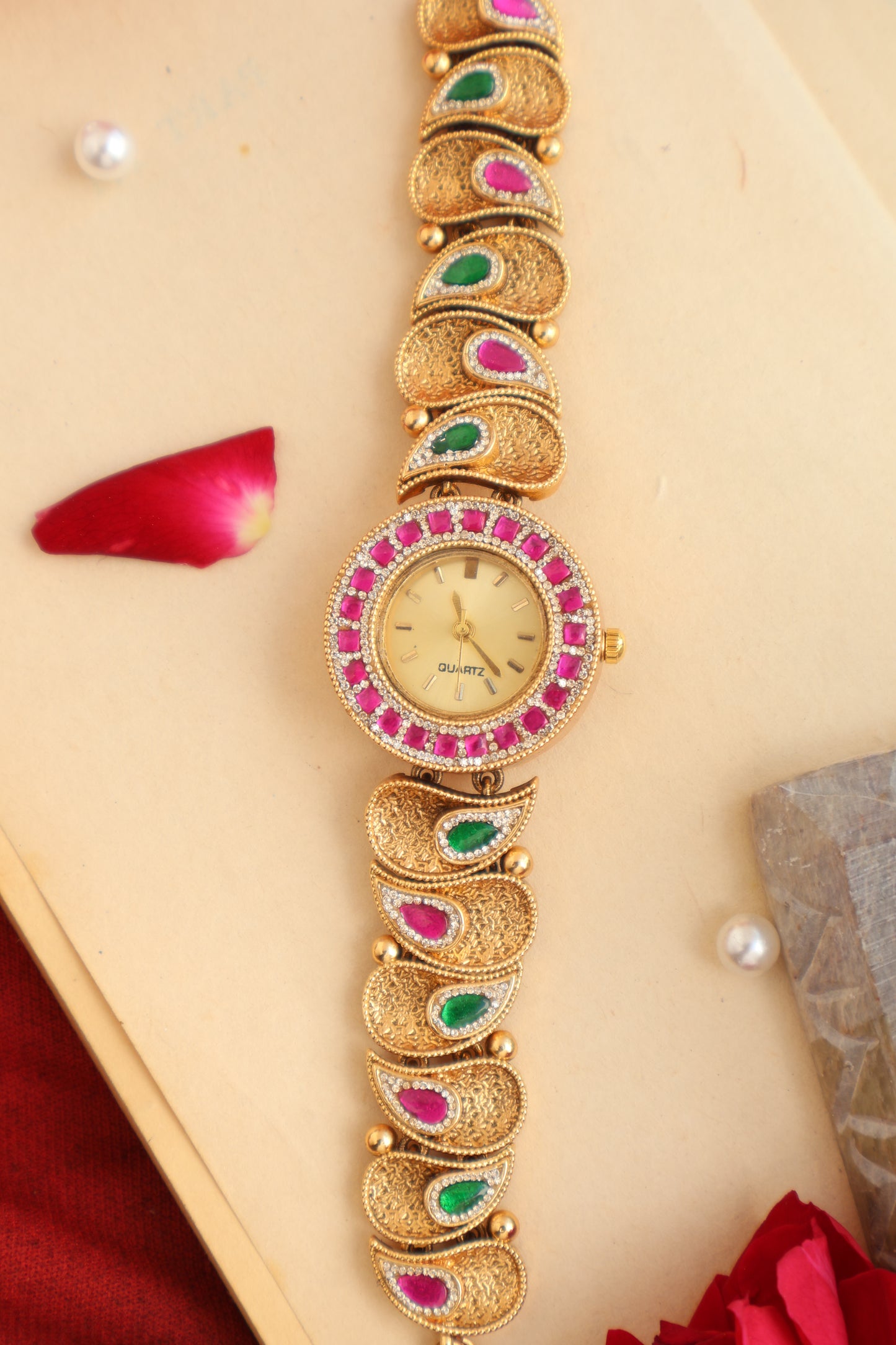 Meher Kundan Wrist Watch