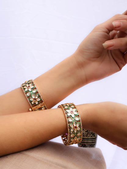 Hina Kundan Bangles - Pair of 2