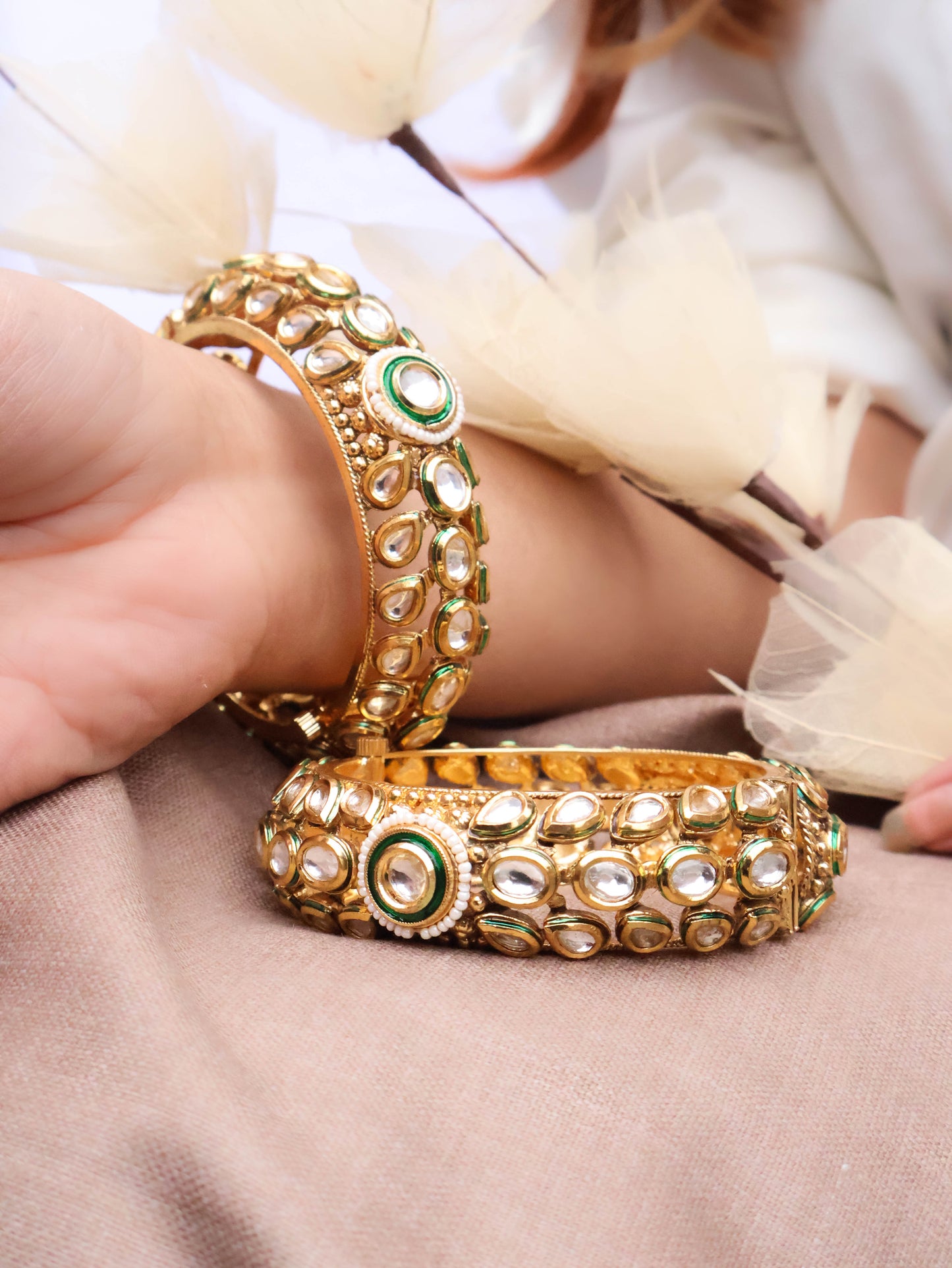 Eshmeet Kundan Bangles - Pair of 2