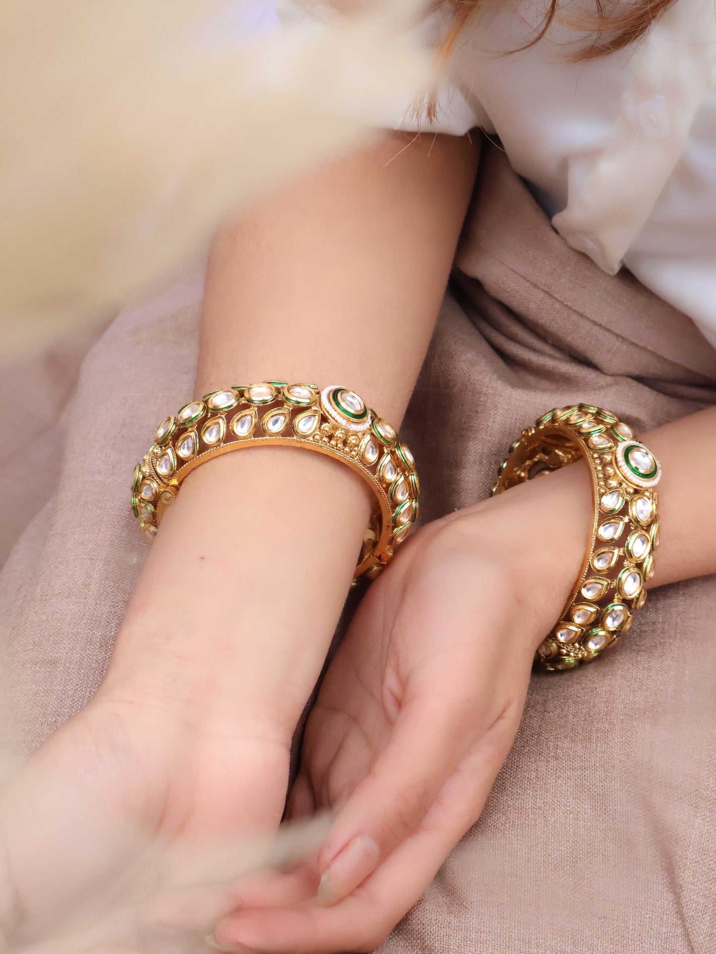 Eshmeet Kundan Bangles - Pair of 2