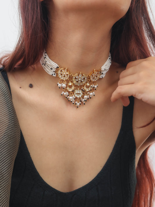 Shadaf Kundan Pearls Choker Necklace