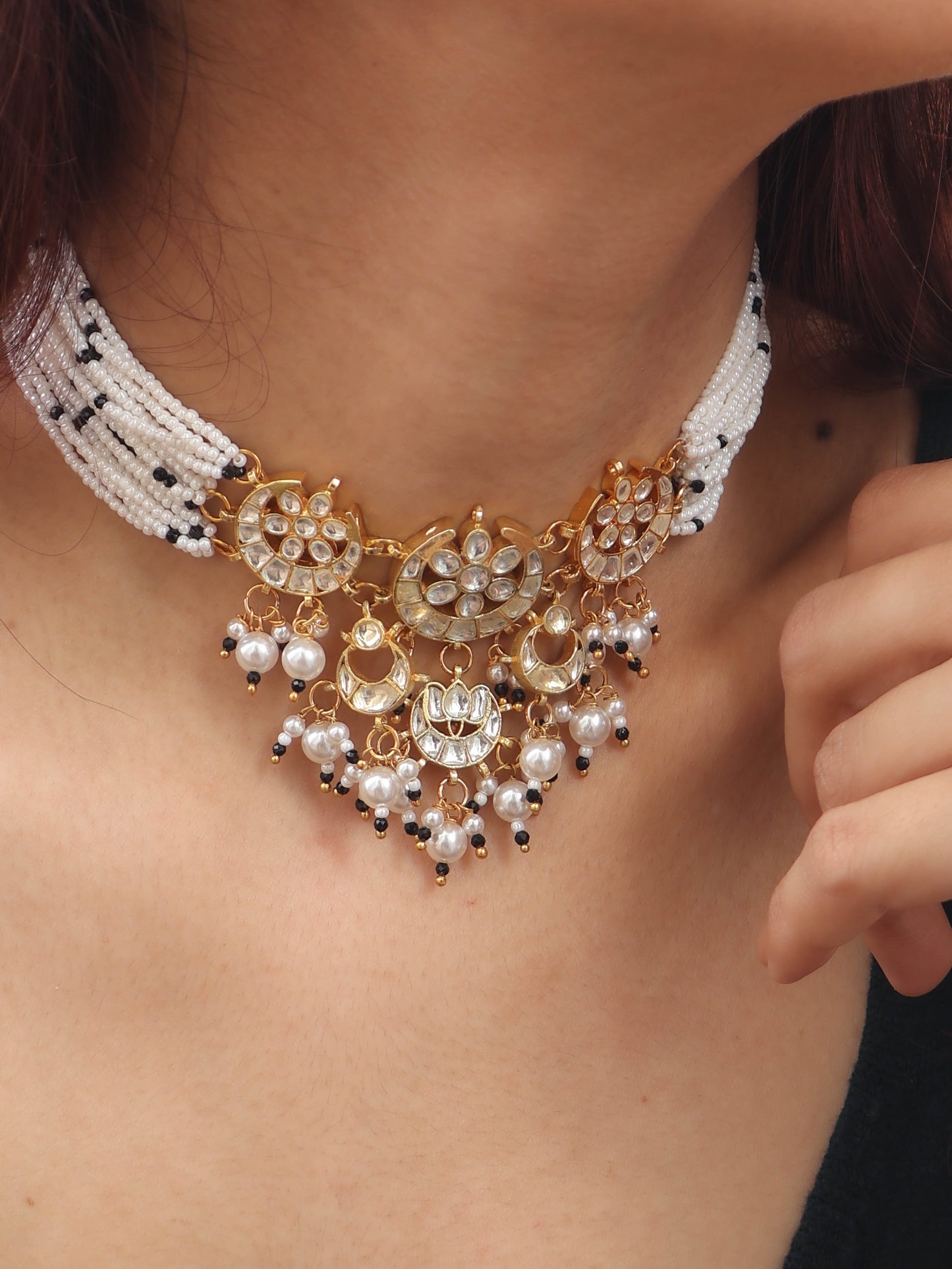 Shadaf Kundan Pearls Choker Necklace