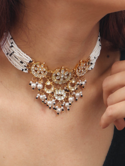 Shadaf Kundan Pearls Choker Necklace