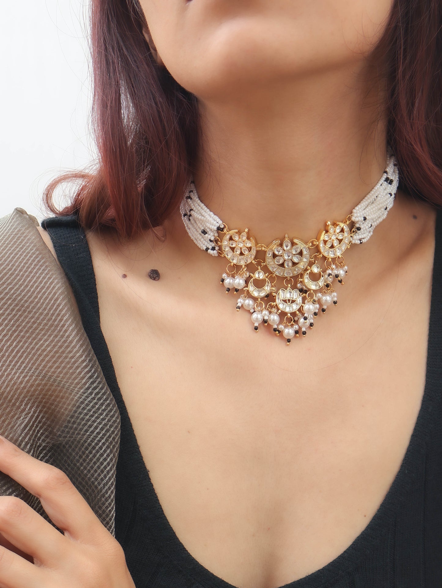 Shadaf Kundan Pearls Choker Necklace