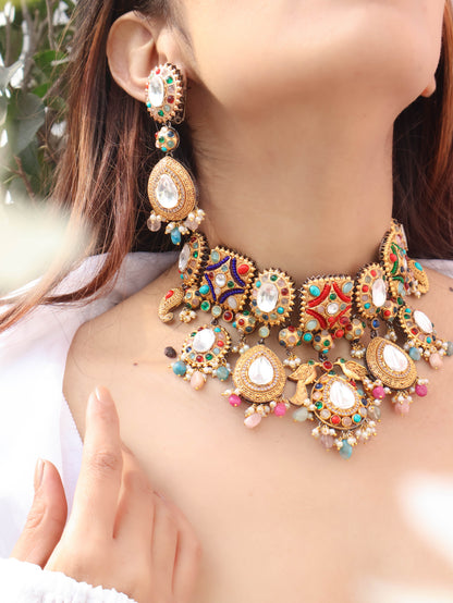 Tarana Multicolored Necklace Set