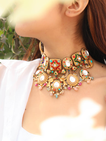 Tarana Multicolored Necklace Set