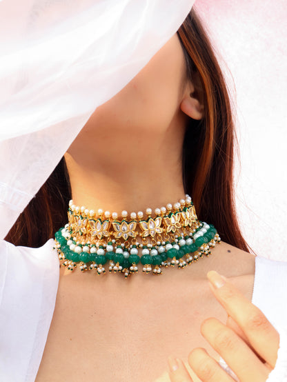 Azma Green Kundan Choker Necklace