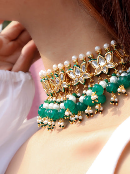 Azma Green Kundan Choker Necklace