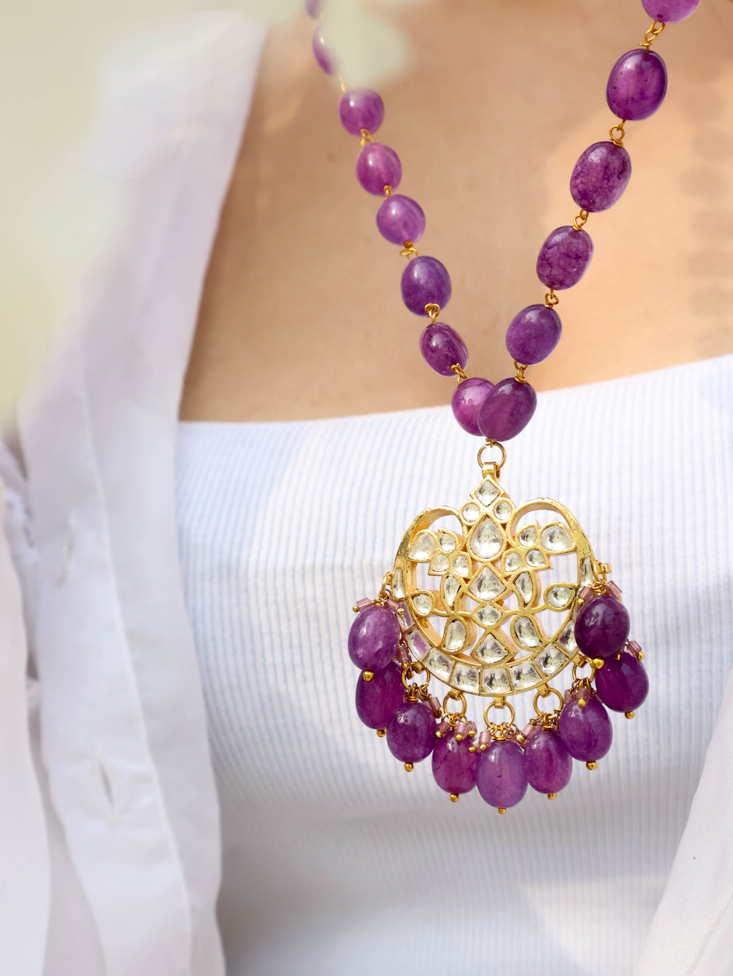 Welda Purple Pendant Necklace