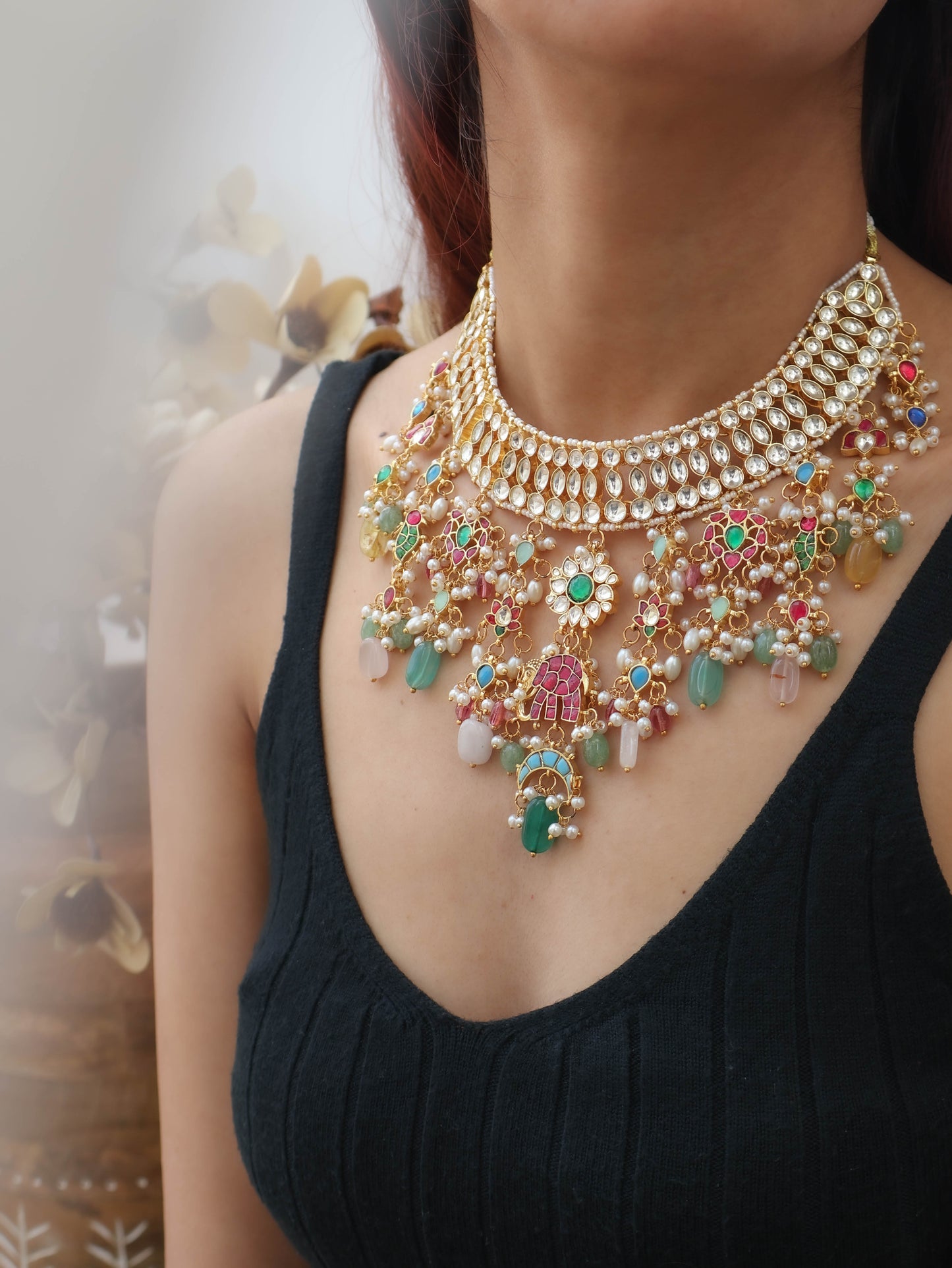 Nimrat Multicoloured Kundan Necklace