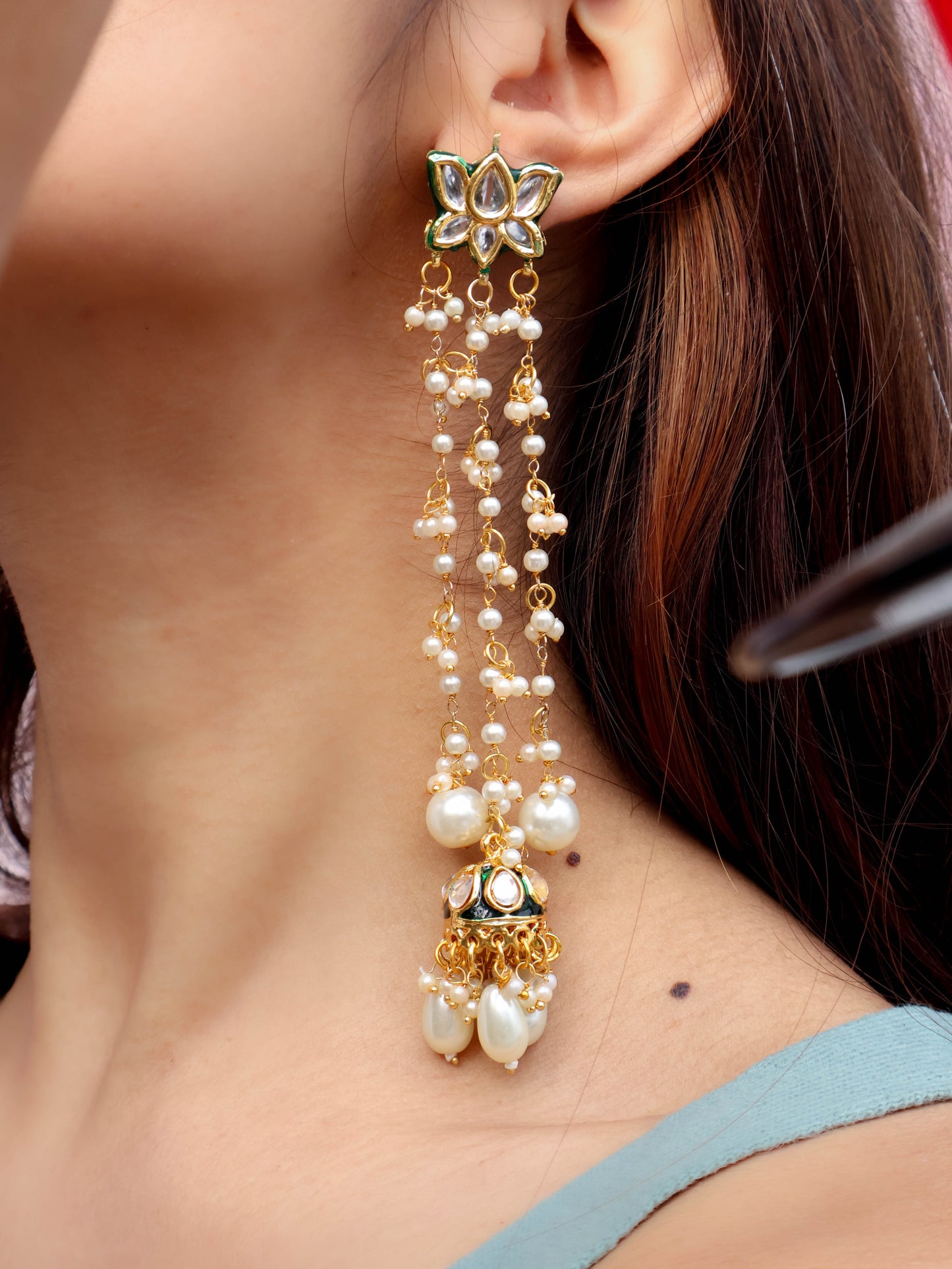 Pushp Kundan Earrings