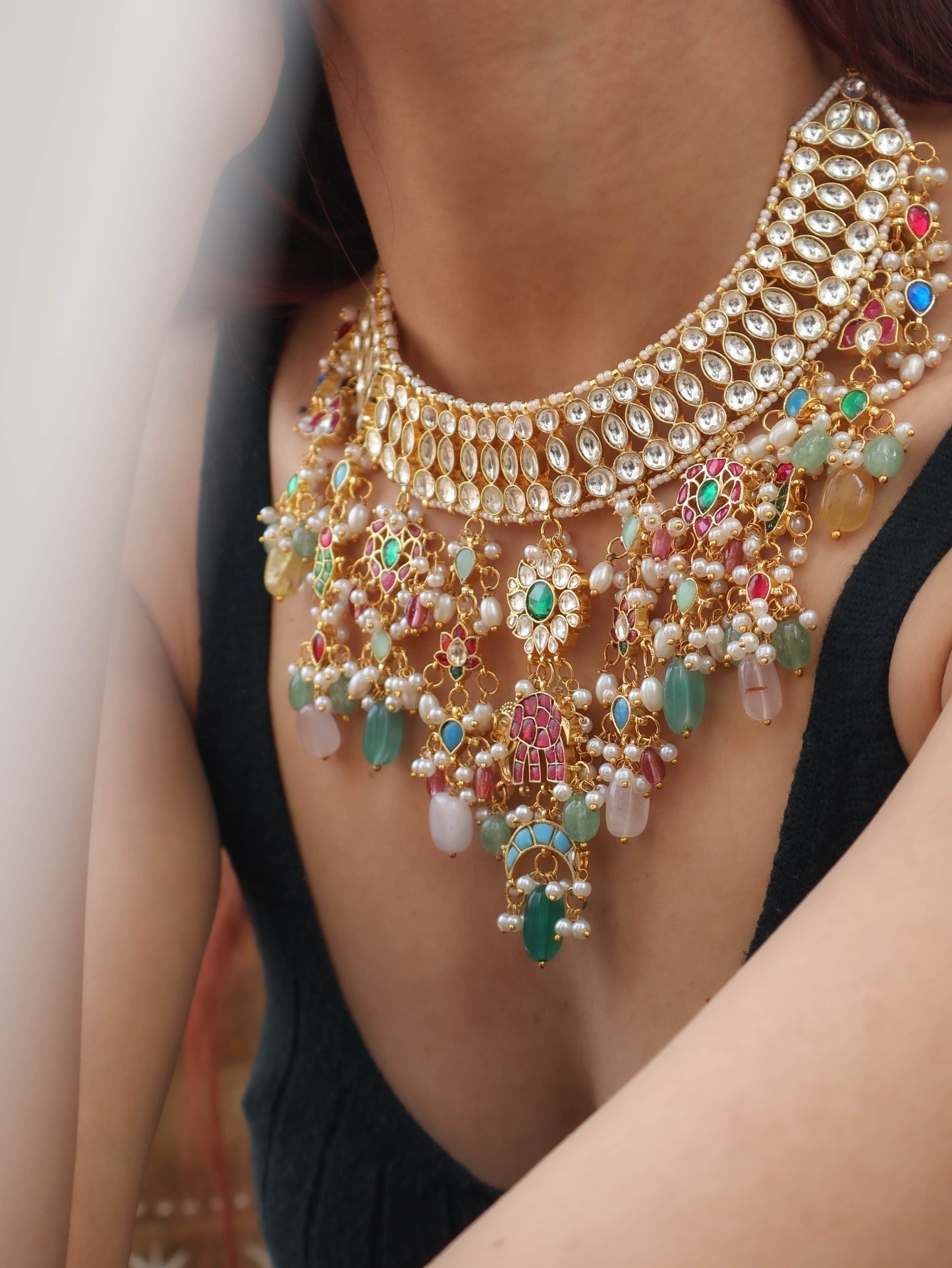 Nimrat Multicoloured Kundan Necklace