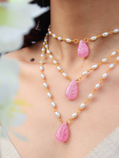 Rose Pink Multilayered Necklace