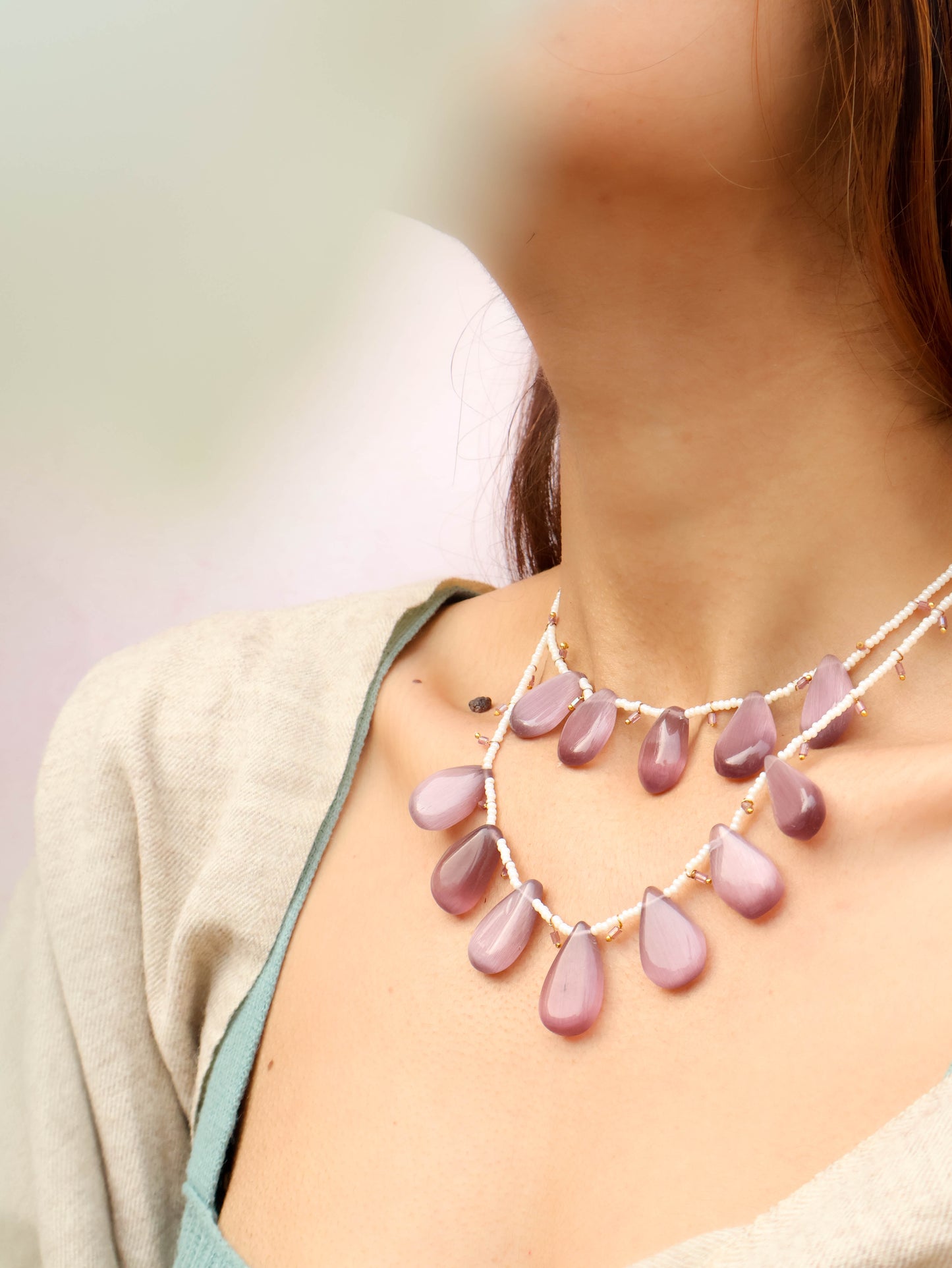 Bano Purple Multilayered Necklace