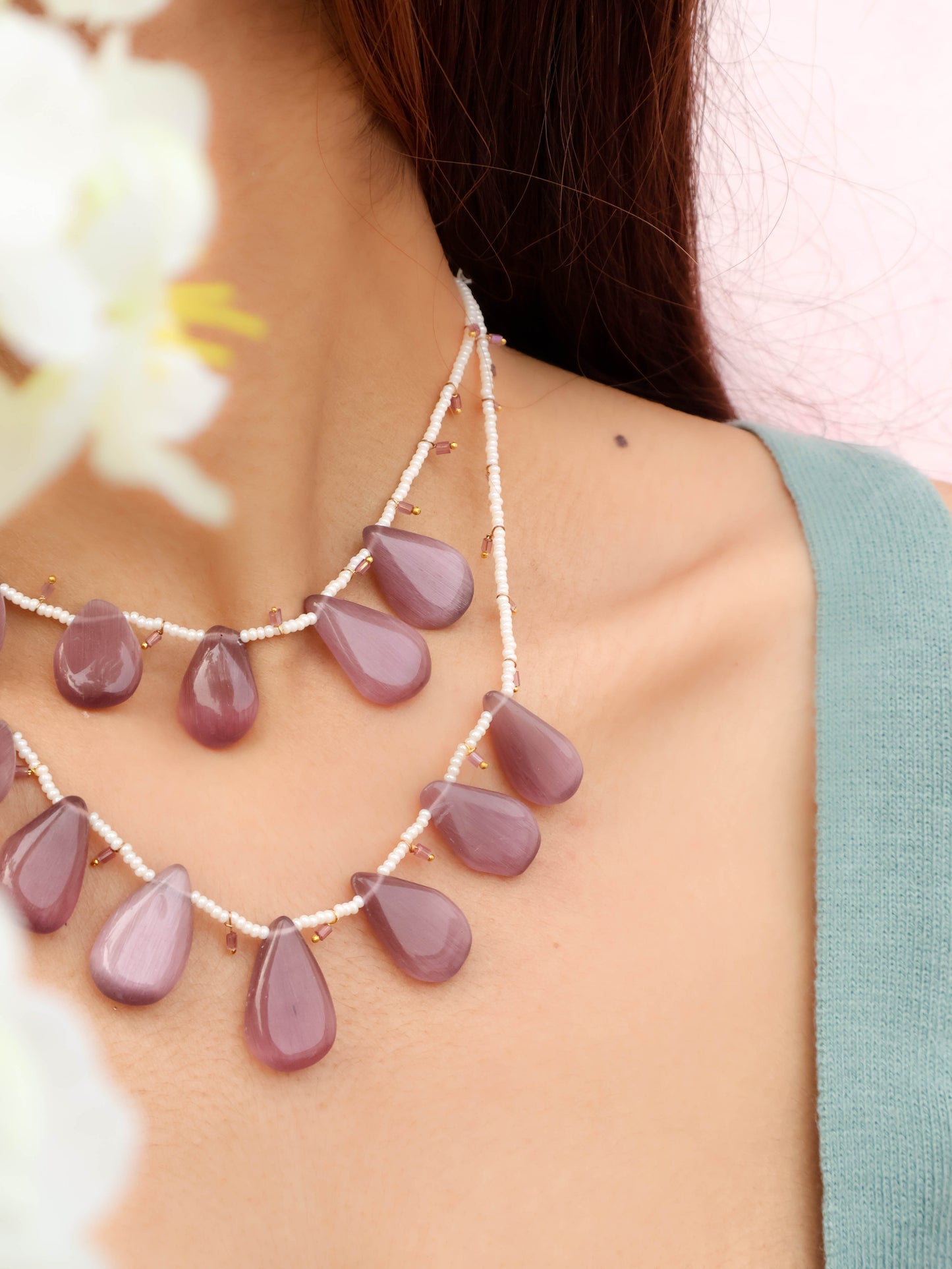 Bano Purple Multilayered Necklace