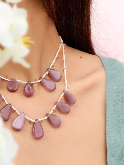 Bano Purple Multilayered Necklace